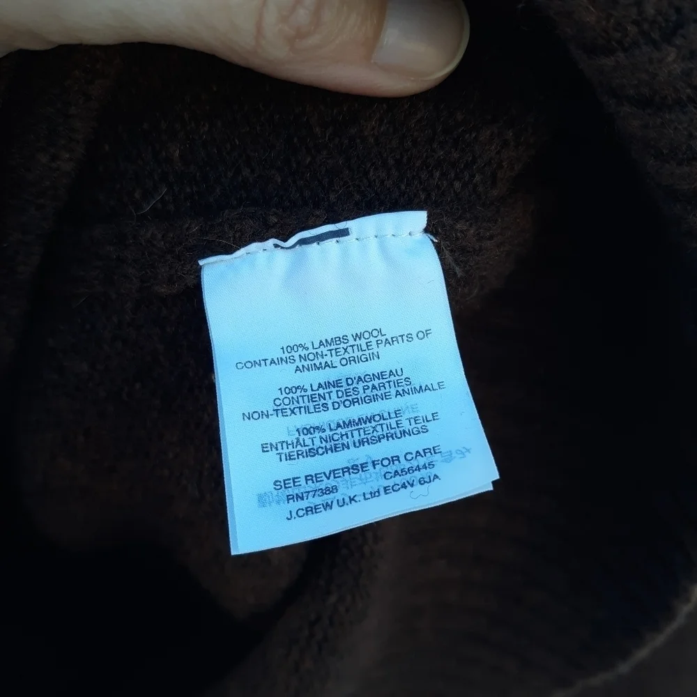 J. Crew Lambswool Sweater Rust Brown Med.